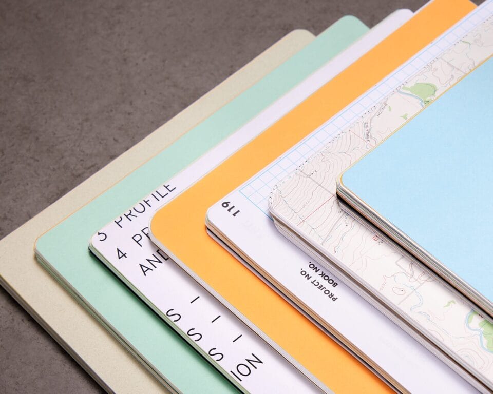 a collection of printed paper samples
