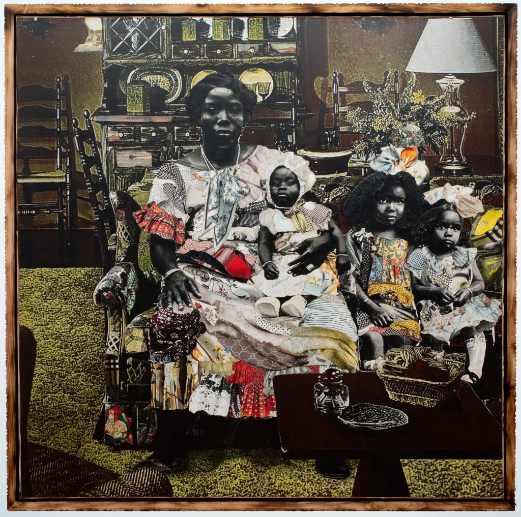 In Vivid Reliquaries, Stan Squirewell Layers Anonymous Portraits and Patterned Textiles
