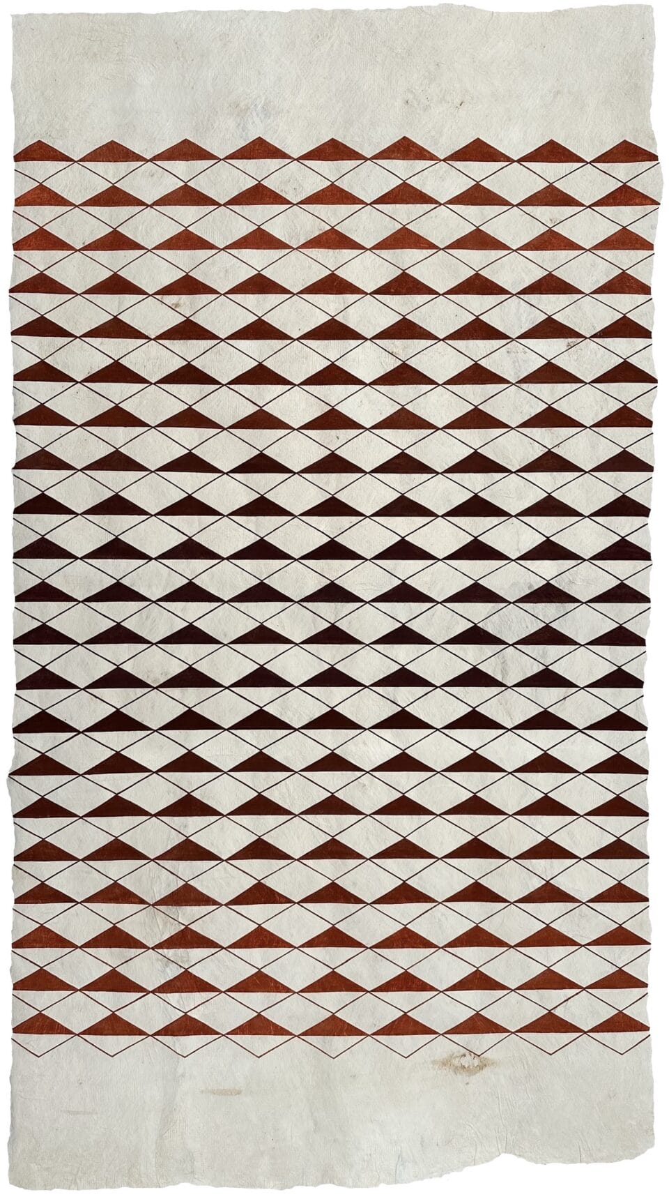 a tapestry with brown-and-beige natural dyes made with barkcloth