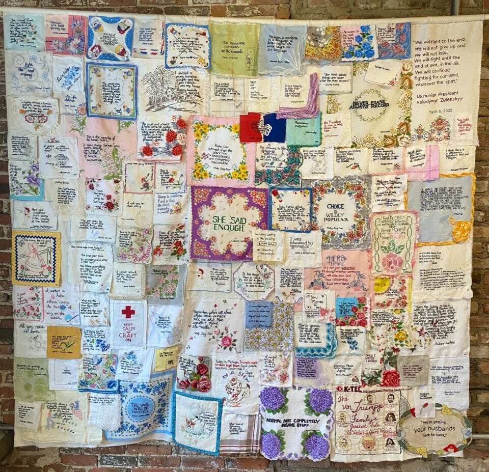 a tapestry of embroidered sayings