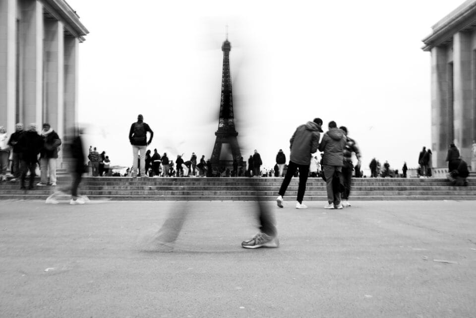 a person appears like a walking shadow